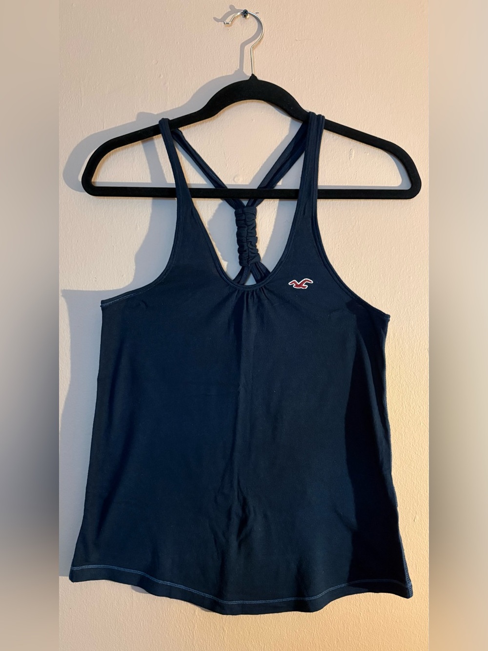 Hollister Dark Navy Tank Top with Knotted Back Size Small